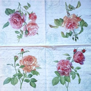 Салфетка для декупажа бумажная "Розы на письме" L444950, 33х33 см Салфетка для декупажа бумажная "Розы на письме" L444950, 33х33 см